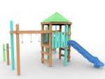 Hexagon II Natural Play – natural wooden playground